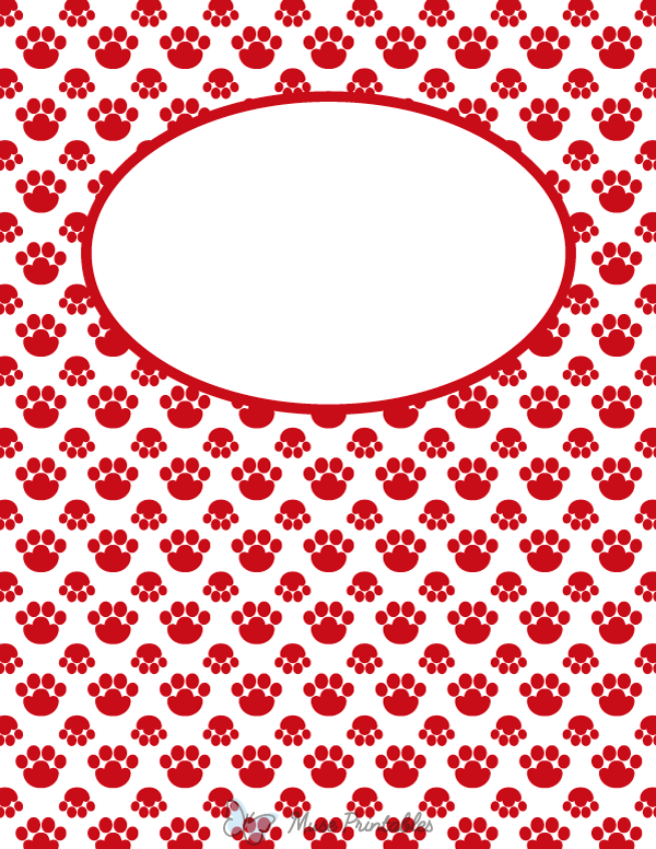 Red Paw Print Binder Cover