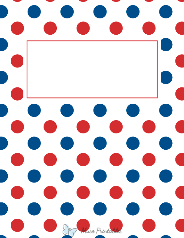 Red, White, and Blue Polka Dot Binder Cover