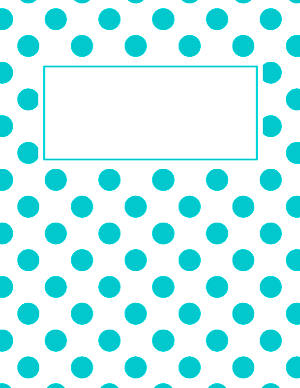 Turquoise Polka Dot Binder Cover