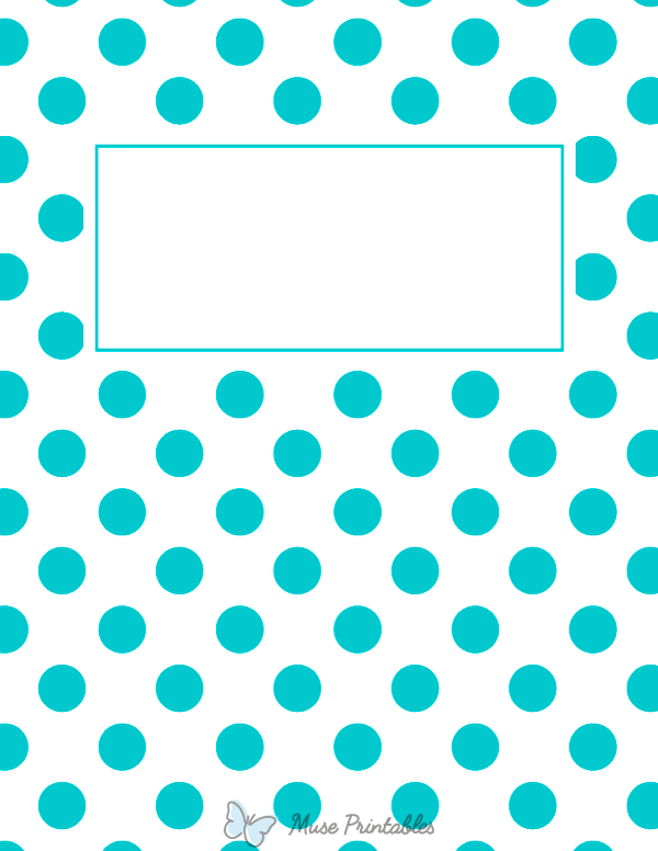 Turquoise Polka Dot Binder Cover