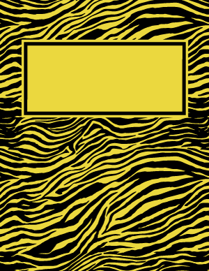 Yellow and Black Zebra Print Binder Cover