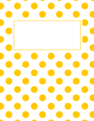 Yellow and White Polka Dot Binder Cover