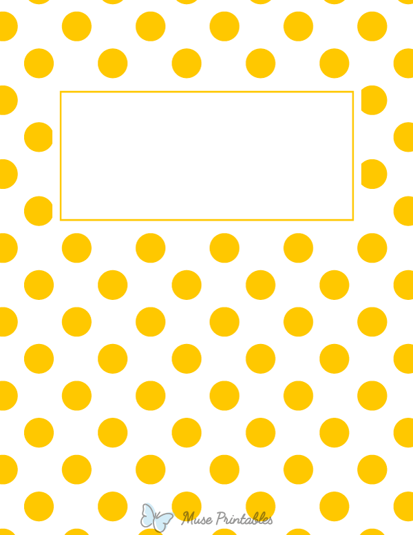 Yellow and White Polka Dot Binder Cover