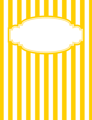 Yellow and White Striped Binder Cover