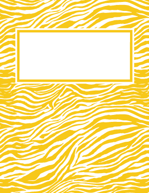 Yellow and White Zebra Print Binder Cover