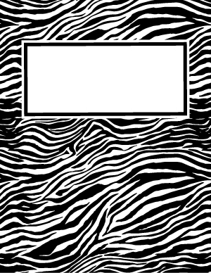 Zebra Print Binder Cover
