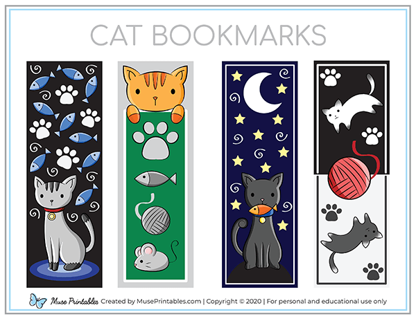 Printable Magic Cat Bookmarks