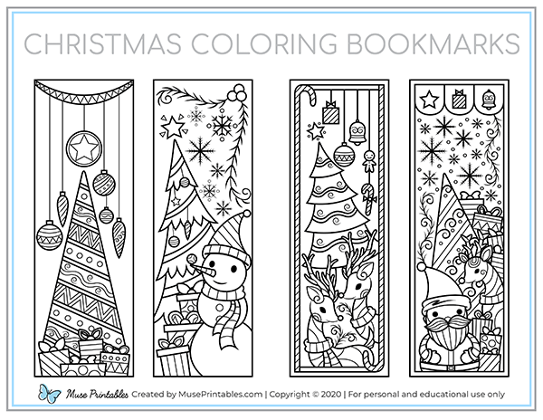 Christmas Coloring Bookmarks