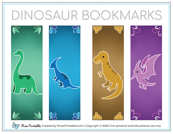 Printable Dinosaur Bookmarks