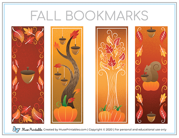 Free Fall Bookmarks Printable Free Printable Templates