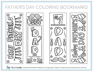 Father's Day Coloring Bookmarks