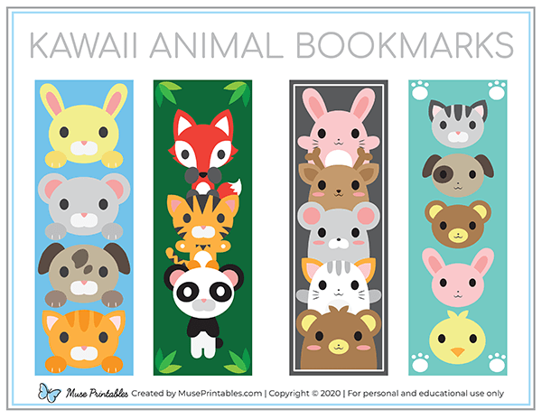 Kawaii Animal Bookmarks