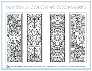 Mandala Coloring Bookmarks