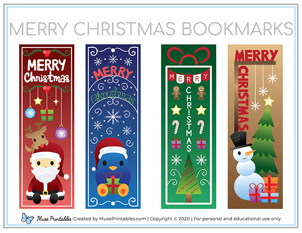 printable merry christmas bookmarks