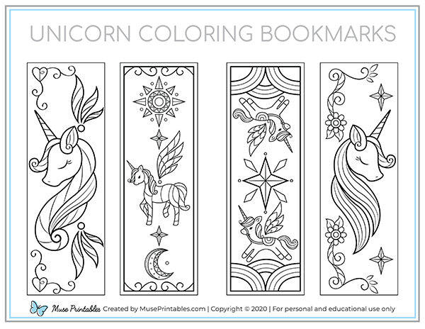 Printable Unicorn Coloring Bookmarks Printable Unicorn Coloring Bookmarks