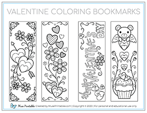 Valentine Coloring Bookmarks