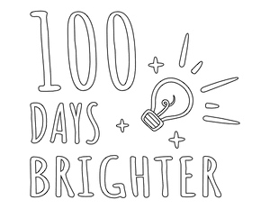 100 Days Brighter Light Bulb Coloring Page