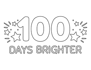 100 Days Brighter Stars Coloring Page