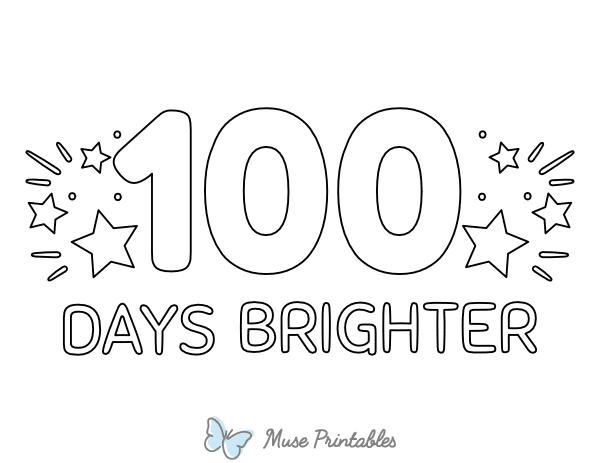 100 Days Brighter Stars Coloring Page