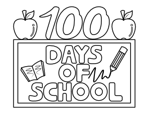 100 Days Of School Coloring Page