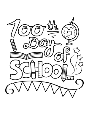 100th Day Of School Coloring Page