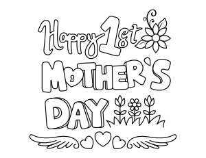 1st Mother's Day Coloring Page
