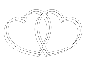 3d Double Hearts Coloring Page