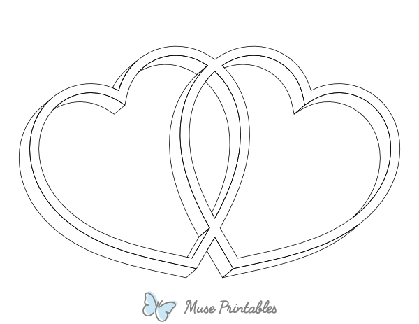 3d Double Hearts Coloring Page