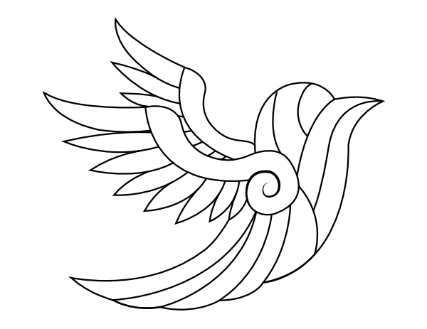 Abstract Bird Coloring Page