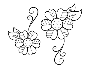 Abstract Flowers Coloring Page