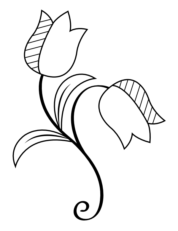 Abstract Tulip Coloring Page