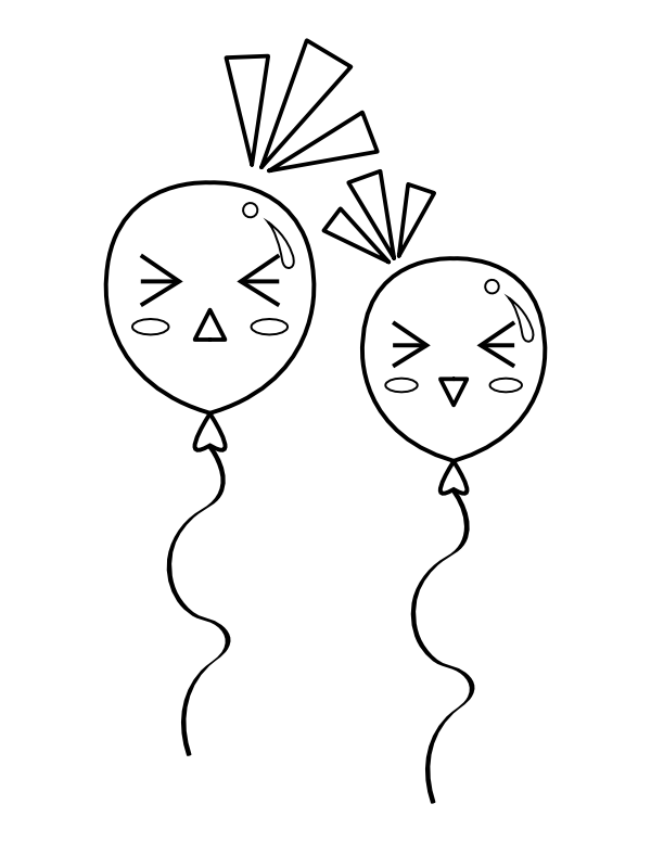 Adorable Balloons Coloring Page