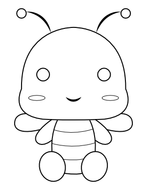 Adorable Bee Coloring Page