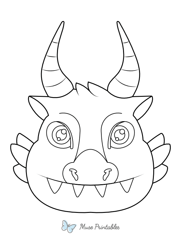 Adorable Dragon Head Coloring Page