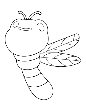 Adorable Dragonfly Coloring Page