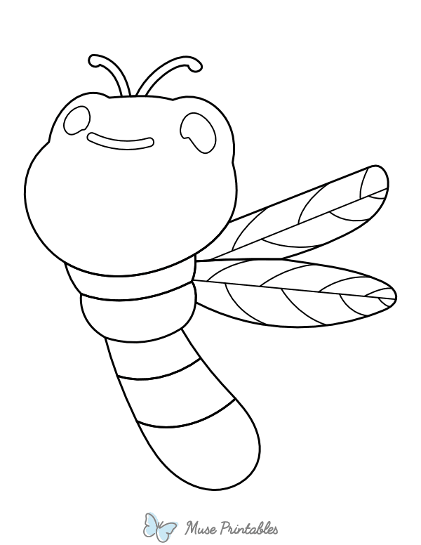 Adorable Dragonfly Coloring Page