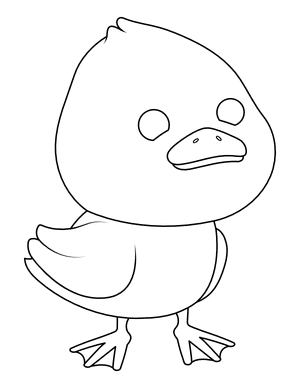 Adorable Duck Coloring Page