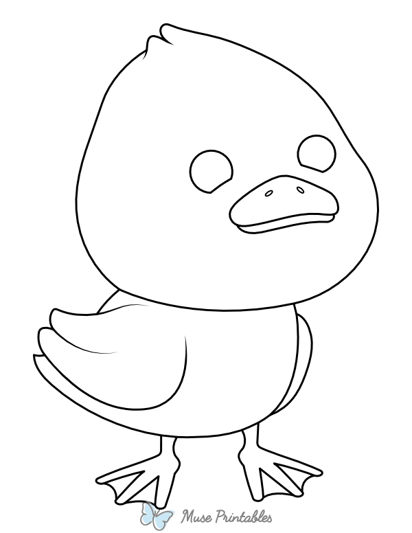 Adorable Duck Coloring Page