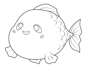 Adorable Fish Coloring Page
