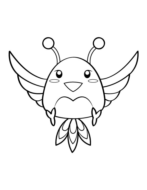 Adorable Flying Monster Coloring Page
