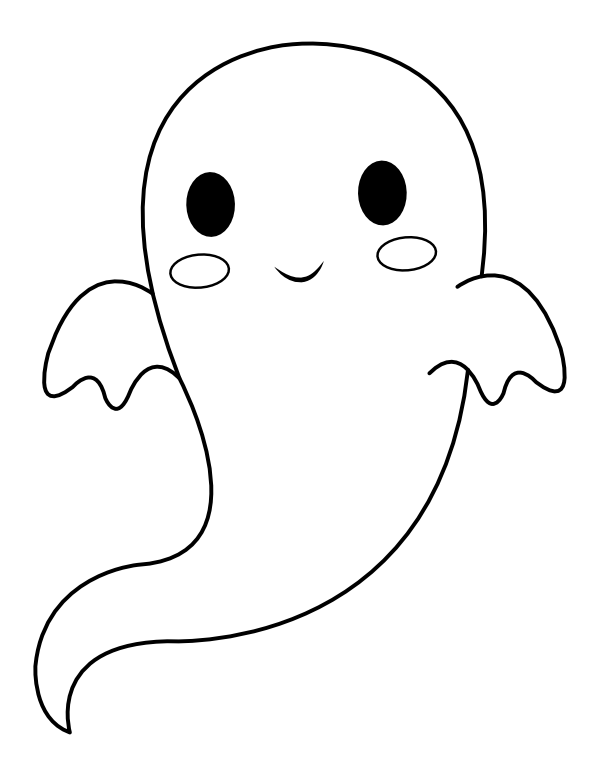 Adorable Ghost Coloring Page