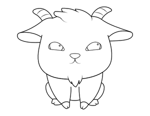 Adorable Goat Coloring Page