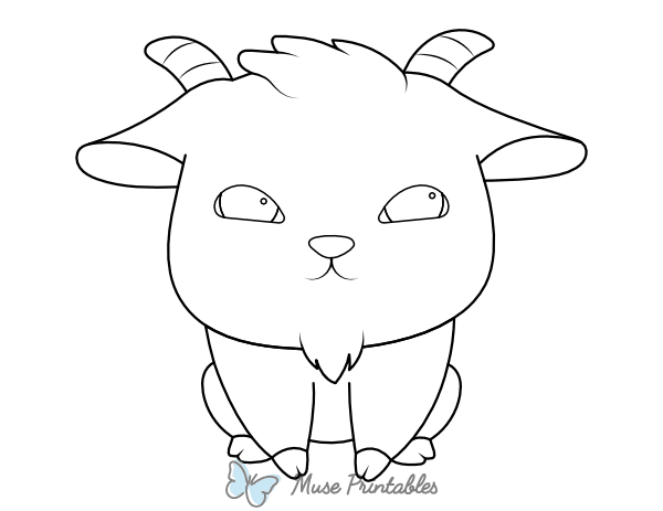 Adorable Goat Coloring Page