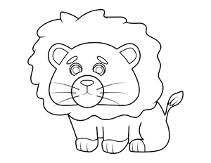 Adorable Lion Coloring Page