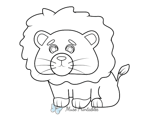 Adorable Lion Coloring Page