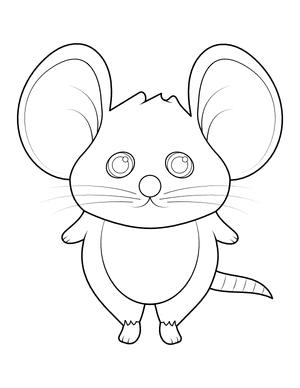 Adorable Mouse Coloring Page