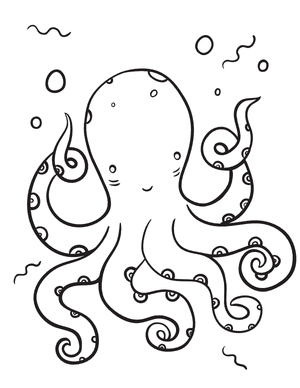 Adorable Octopus Coloring Page