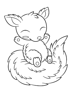 Adorable Sleeping Squirrel Coloring Page