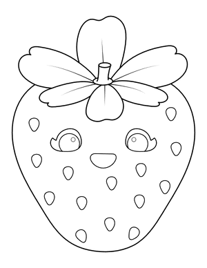 Adorable Strawberry Coloring Page