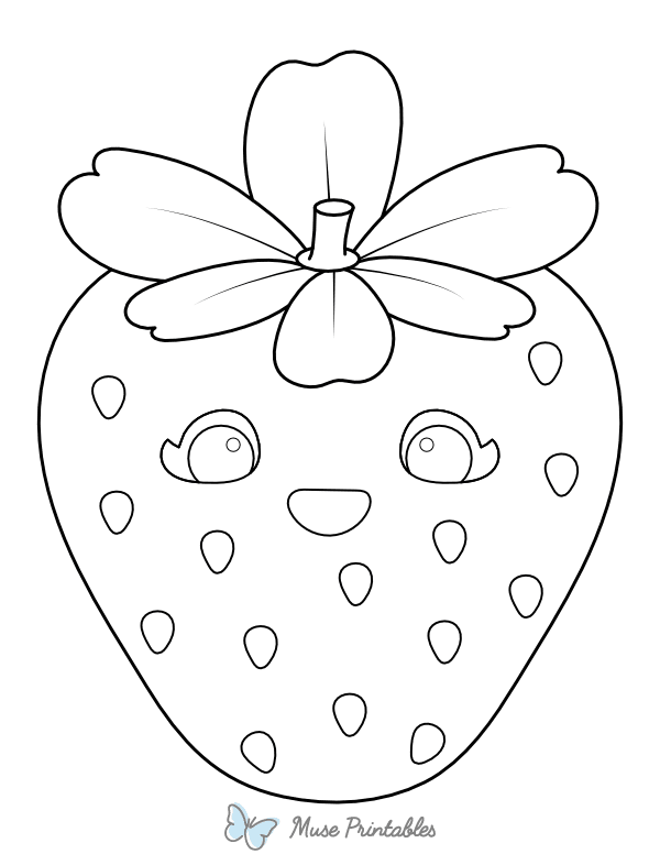 Adorable Strawberry Coloring Page